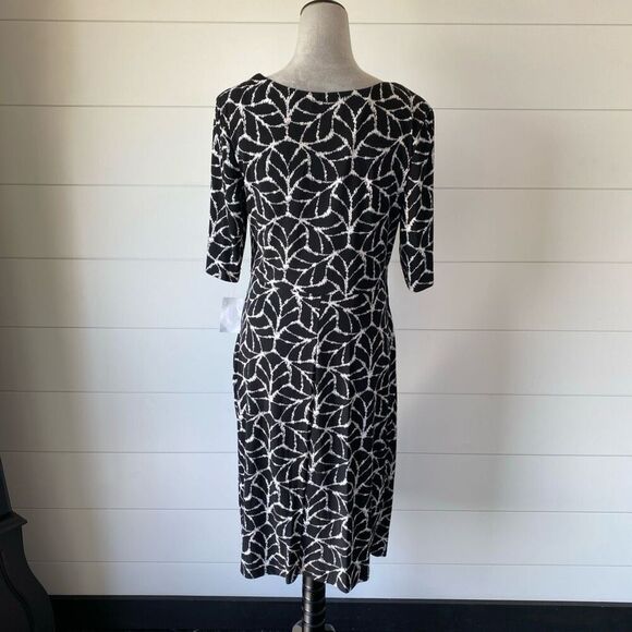 Connected Apparel Asymmetrical Neck Elbow Sleeve Dress Size 12 - Picture 9 of 12